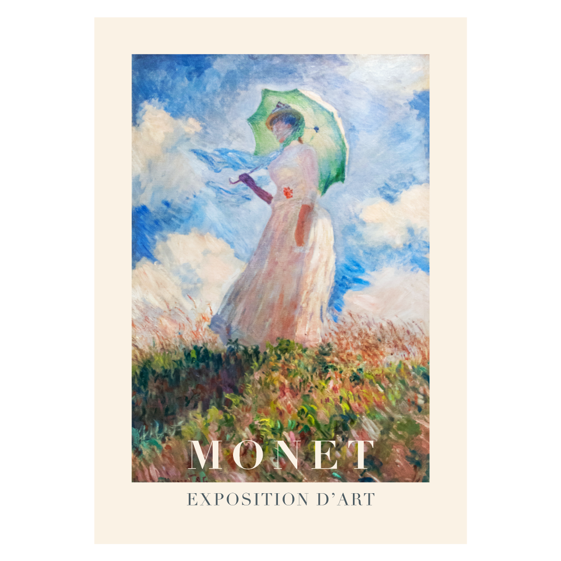 Kunstplakat med Claude Monet "woman with a parasol"