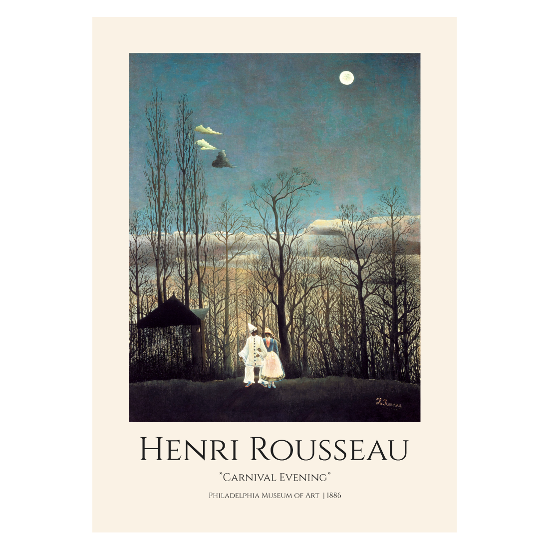 Kunstplakat med Henri Rousseau "Carnival Evening"