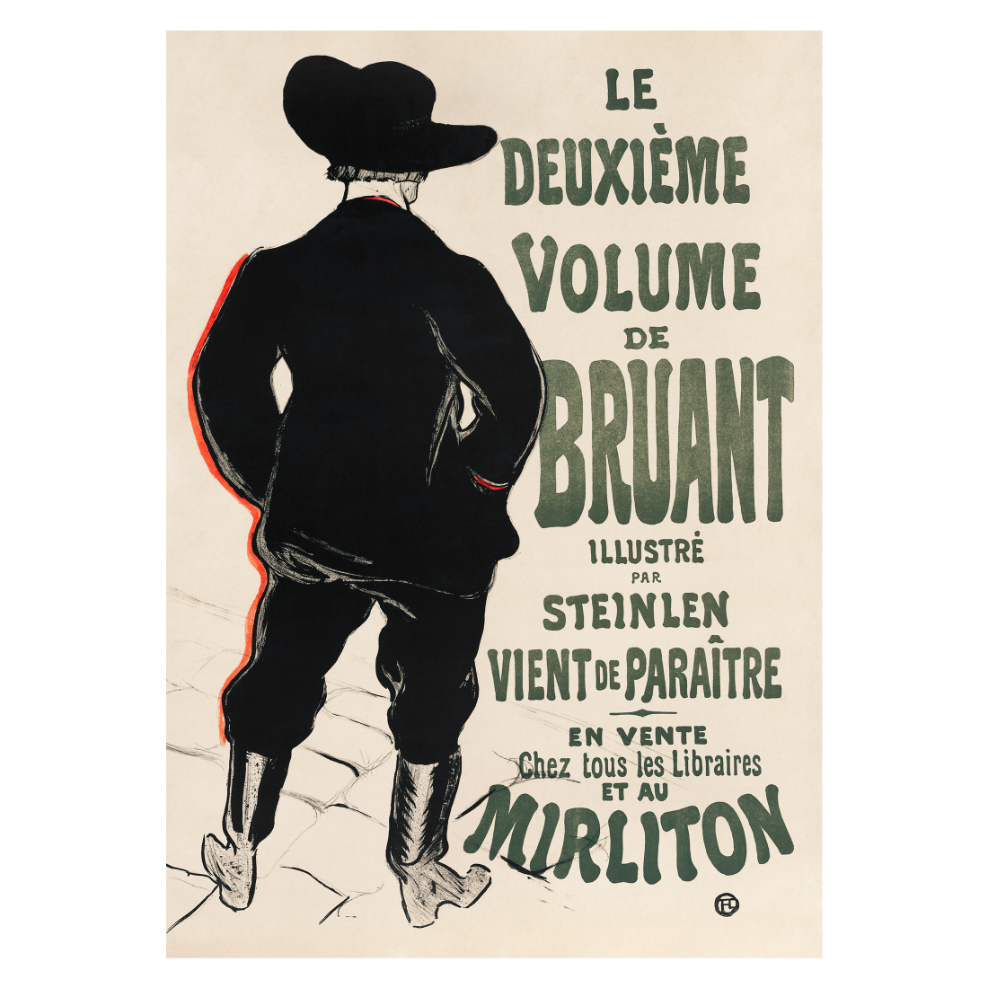 Kunstplakat med Toulouse Lautrecs "Deuxieme Volume""