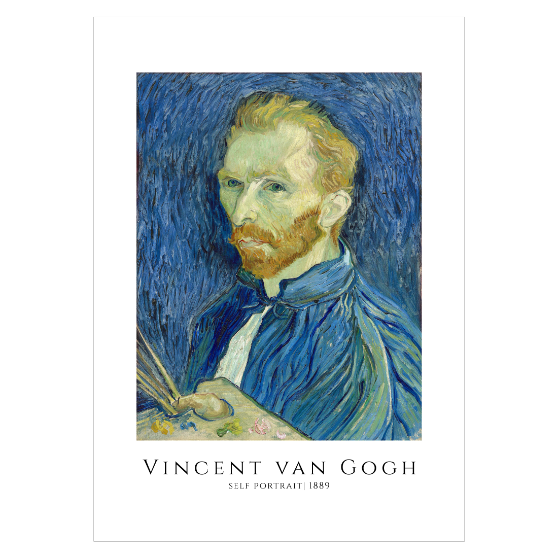 Kunstplakat  med "Selvportræt august 1889" af van Gogh