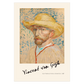 Kunstplakat med van Gogh "Selvportræt med Stråhat"