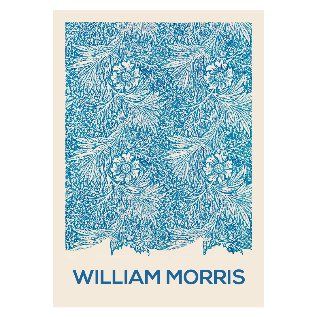 kunstplakat med William Morris Blue Marigold