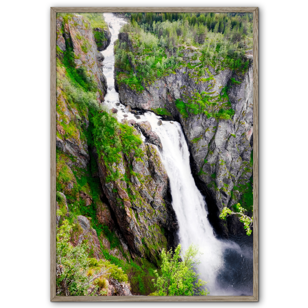 mindfulness plakat med det norske vandfald Vøringsfoss