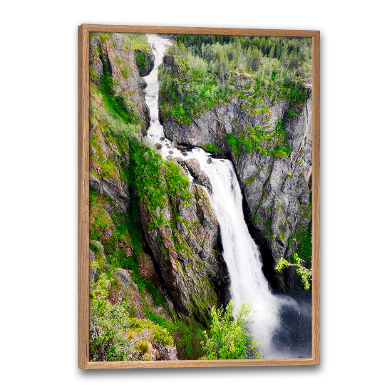 natur plakat med norges vandfald Vøringsfoss