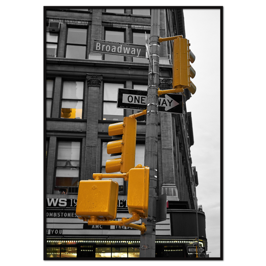 New York City by plakat med trafiksignal på Broadway