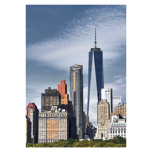 New York plakat med skyskraberne Downtown Manhattan