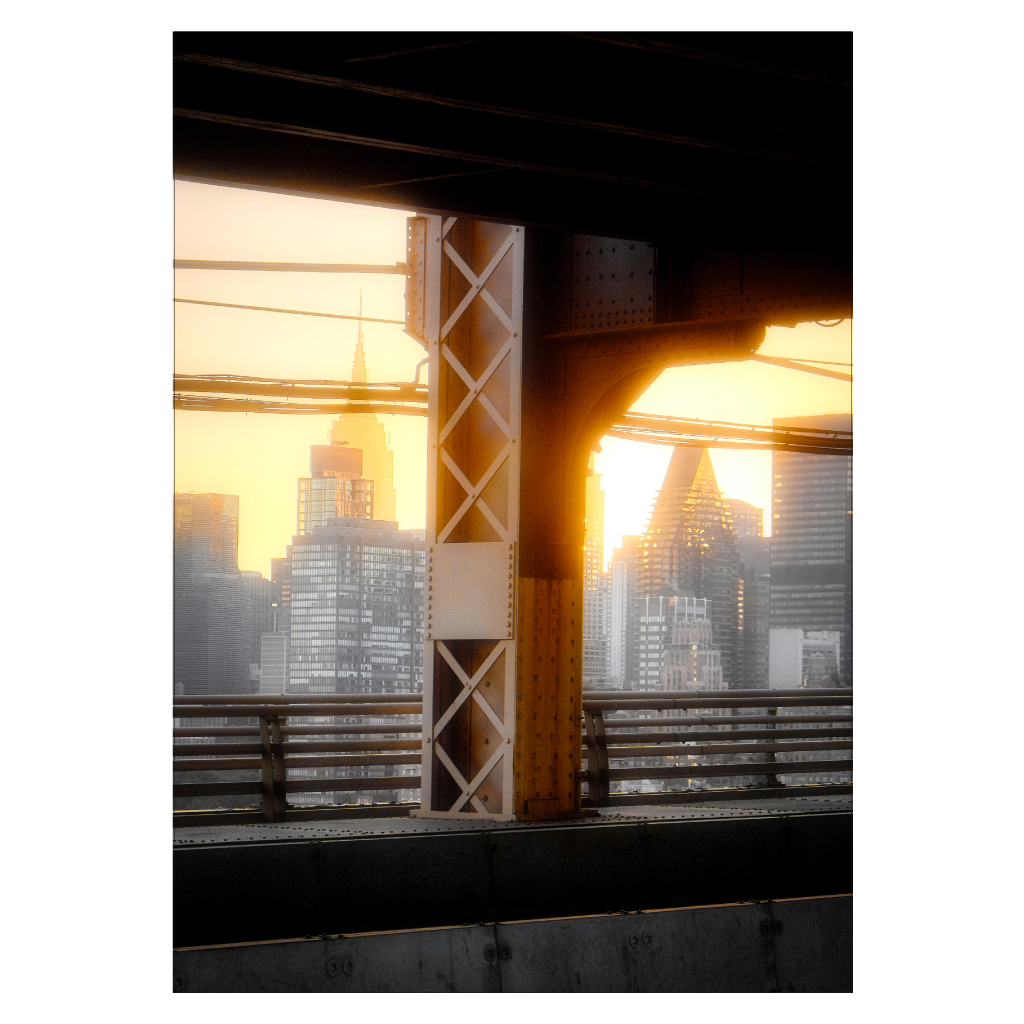 new york plakat - solnedgang over manhattans skyskrabere