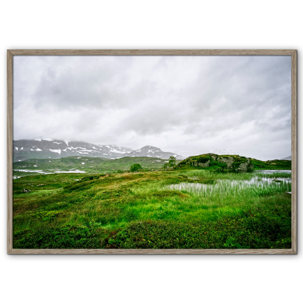 norge plakat med overskyet telemark landskab
