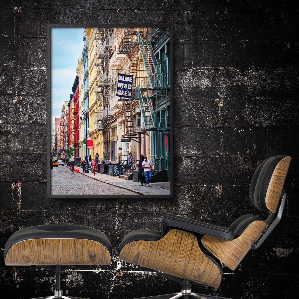 poster med New York gadebillede med folklore