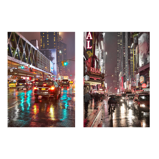 plakatsæt med nNew York i regnvejr