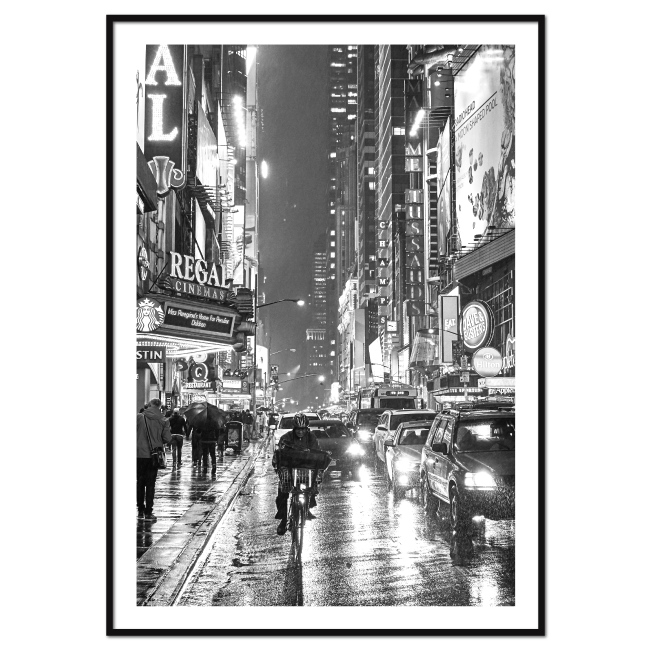 sort-hvid fotokunst plakat fra New Yorks gader