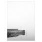 sort-hvid fotokunst plakat med stenmole i havblik