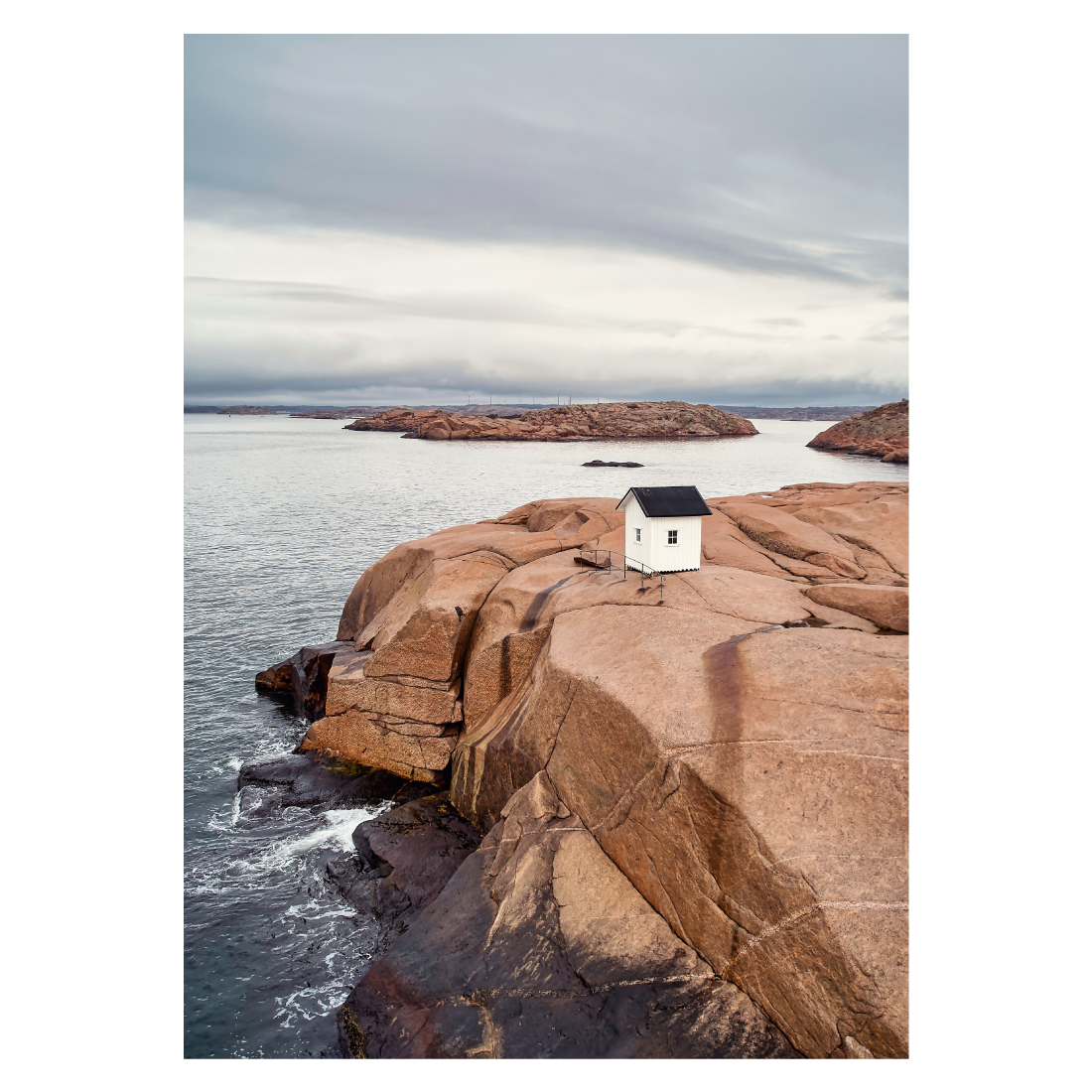 Sverige plakat med lyshuset på klipperne ved Stängehus Naturreservat