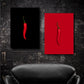 to enkle grafiske chili plakater på rød og sort baggrund