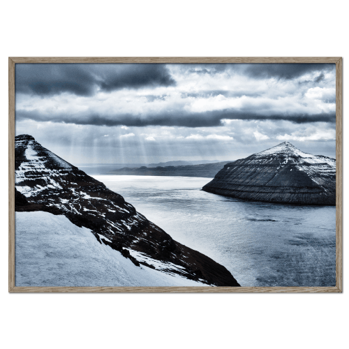 færøerne plakat med udsigt fra klakkur